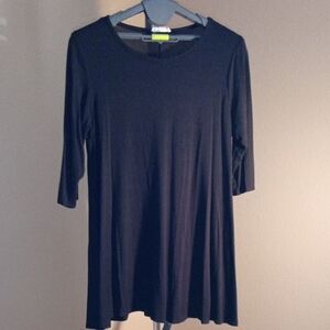 FOREVER ROSE COUTURE Black 3/4 Sleeve Tunic Top Dress